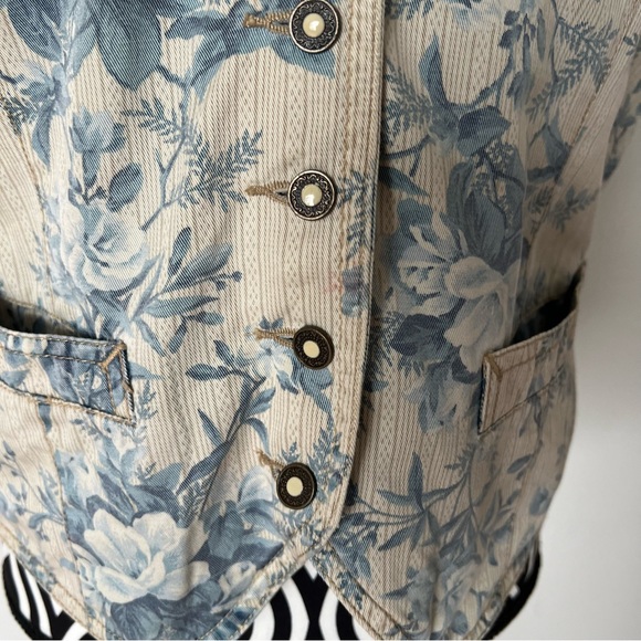 Vintage 90s  Liz Wear Floral Adjustable Vest - Picture 8 of 13